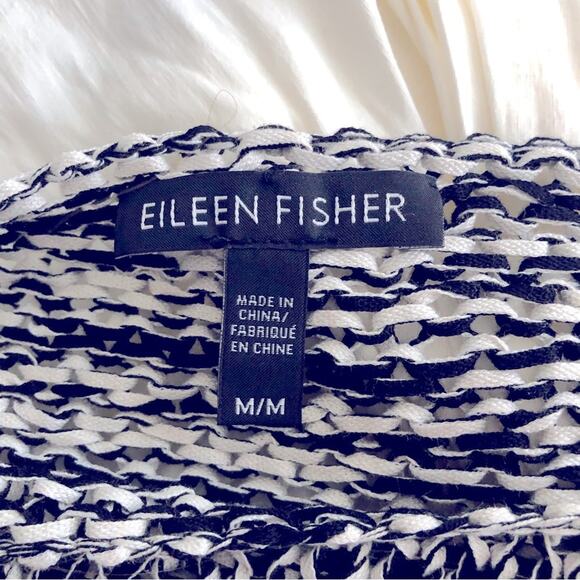 Eileen fisher open knit drop sleeve 3/4 sleeve pullover sweater medium - Picture 6 of 7